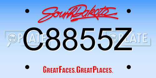 C8855Z South Dakota License Plate