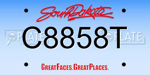 C8858T South Dakota License Plate