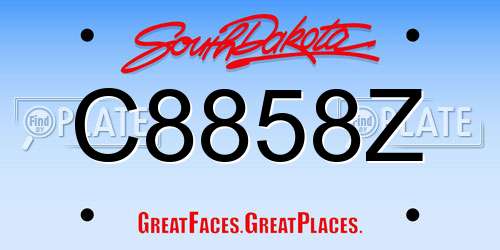 C8858Z South Dakota License Plate