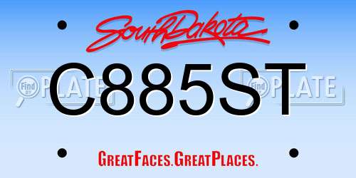 C885ST South Dakota License Plate