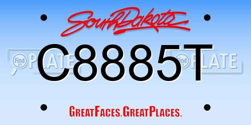 C8885T South Dakota License Plate