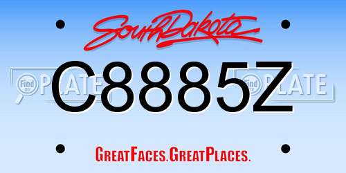 C8885Z South Dakota License Plate