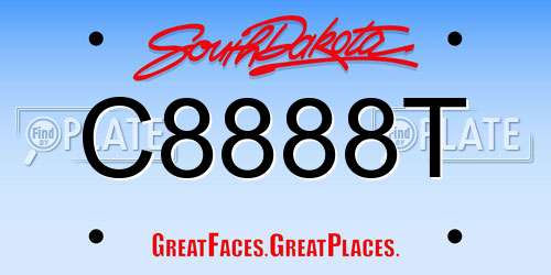 C8888T South Dakota License Plate