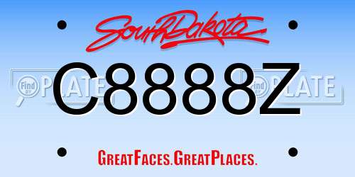 C8888Z South Dakota License Plate