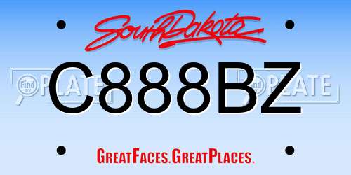 C888BZ South Dakota License Plate