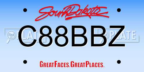 C88BBZ South Dakota License Plate