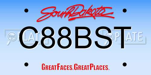 C88BST South Dakota License Plate