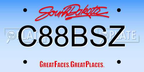C88BSZ South Dakota License Plate