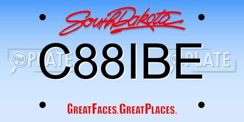 C88IBE South Dakota License Plate