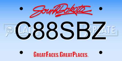 C88SBZ South Dakota License Plate