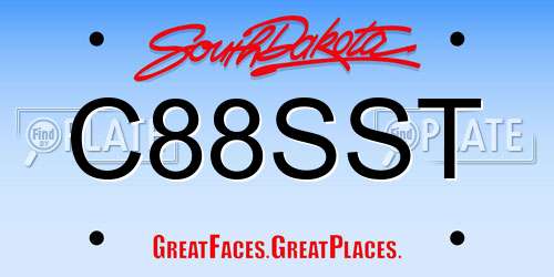 C88SST South Dakota License Plate