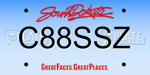 C88SSZ South Dakota License Plate