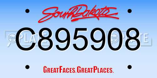 C895908 South Dakota License Plate
