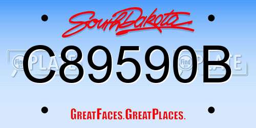 C89590B South Dakota License Plate