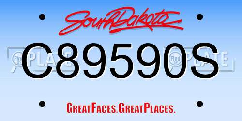 C89590S South Dakota License Plate
