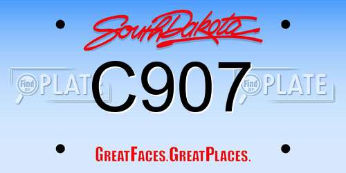 C907 South Dakota License Plate
