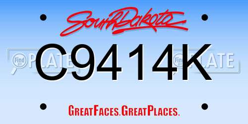 C9414K South Dakota License Plate