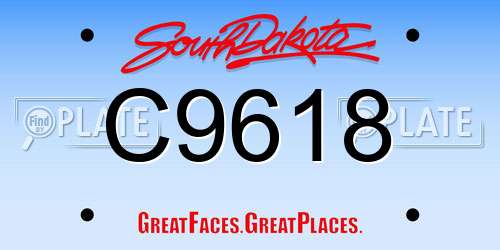 C9618 South Dakota License Plate