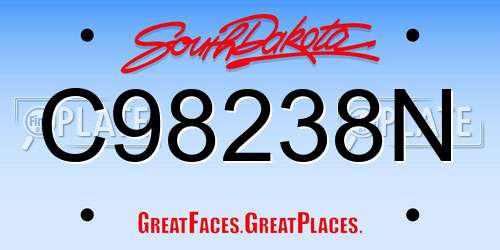 C98238N South Dakota License Plate