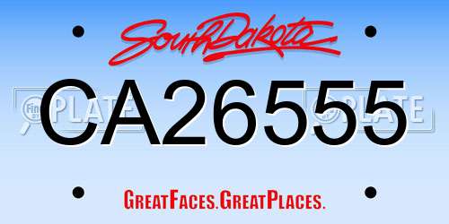 CA26555 South Dakota License Plate