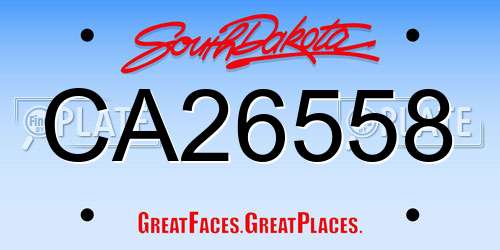 CA26558 South Dakota License Plate