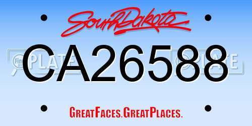 CA26588 South Dakota License Plate