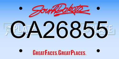 CA26855 South Dakota License Plate