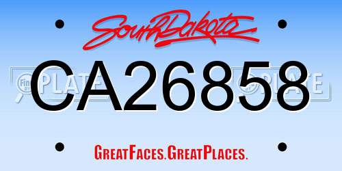 CA26858 South Dakota License Plate