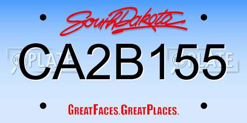 CA2B155 South Dakota License Plate