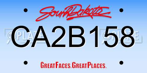 CA2B158 South Dakota License Plate