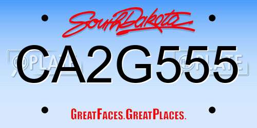 CA2G555 South Dakota License Plate