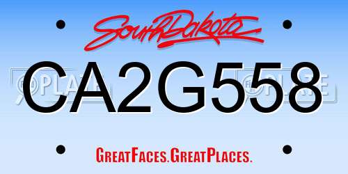 CA2G558 South Dakota License Plate