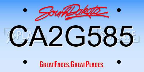 CA2G585 South Dakota License Plate