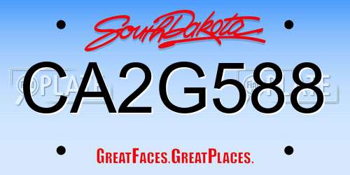CA2G588 South Dakota License Plate