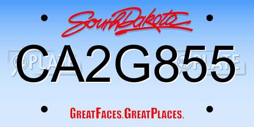 CA2G855 South Dakota License Plate