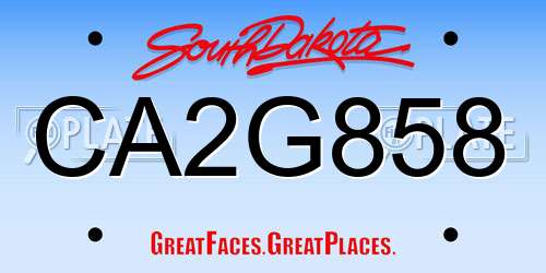 CA2G858 South Dakota License Plate