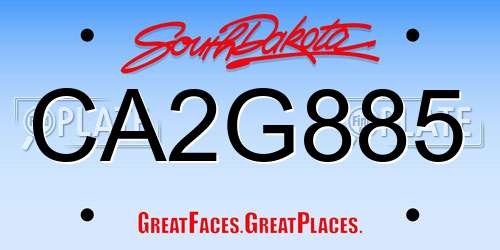CA2G885 South Dakota License Plate
