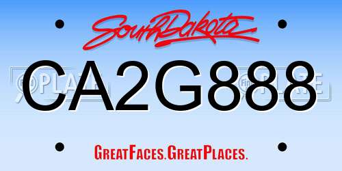CA2G888 South Dakota License Plate