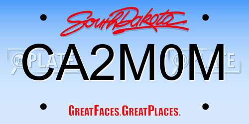 CA2M0M South Dakota License Plate