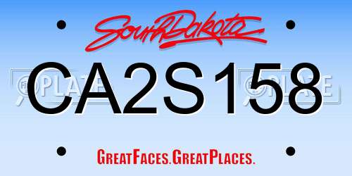 CA2S158 South Dakota License Plate