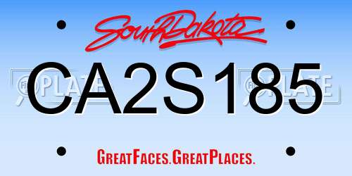 CA2S185 South Dakota License Plate
