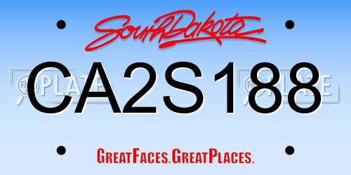 CA2S188 South Dakota License Plate
