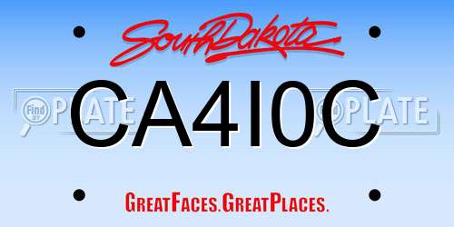 CA4I0C South Dakota License Plate