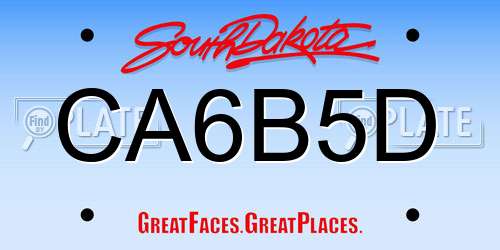 CA6B5D South Dakota License Plate