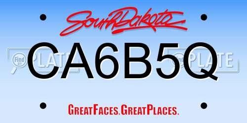 CA6B5Q South Dakota License Plate