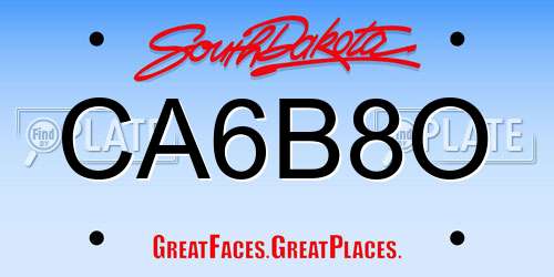 CA6B8O South Dakota License Plate