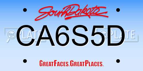 CA6S5D South Dakota License Plate