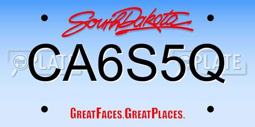 CA6S5Q South Dakota License Plate