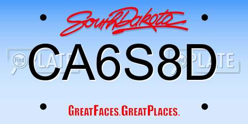 CA6S8D South Dakota License Plate