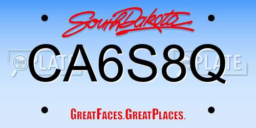 CA6S8Q South Dakota License Plate